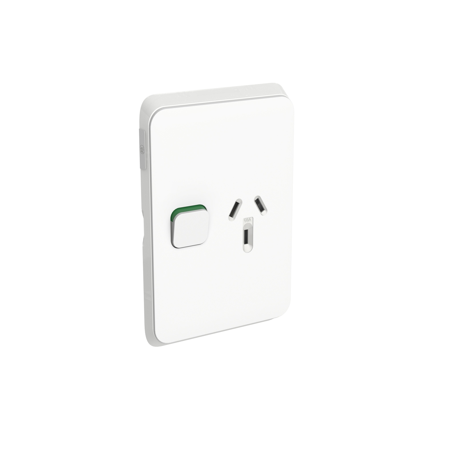 PDL Iconic, switched socket, switch & socket, vertical, 10 A, Vivid White